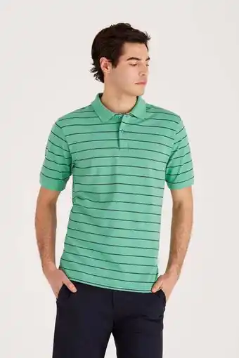 Macowens Chomba rayada piqué verde menta oferta