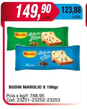 Maxiconsumo Budin Marolio x 190gr oferta
