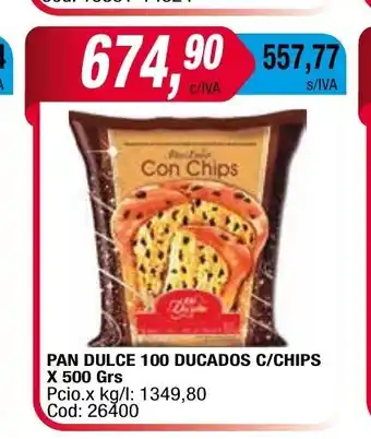 Maxiconsumo Pan Dulce 100 Ducados C/Chips x 500grs oferta