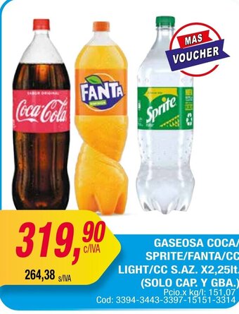 Maxiconsumo Gaseosa Coca,Sprite/Fanta oferta