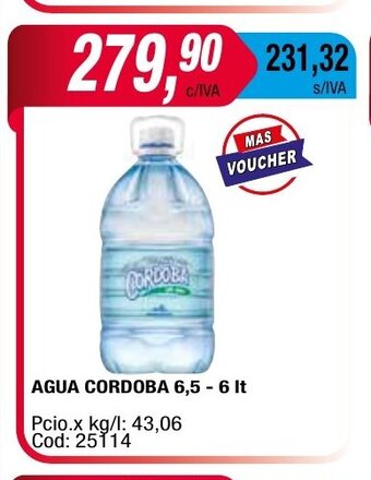 Maxiconsumo Agua Cordoba 6.5-6lt oferta