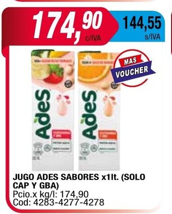 Maxiconsumo Jugo Ades Sabores x 1lt oferta