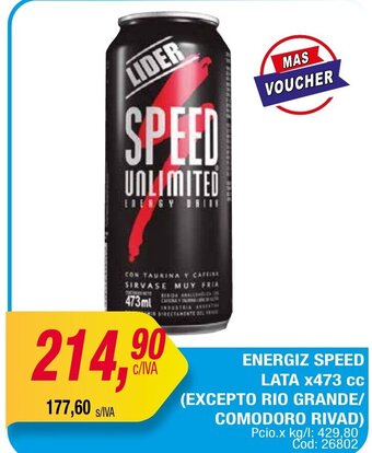 Maxiconsumo Energiz Speed Lata x 473cc oferta