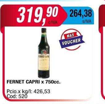 Maxiconsumo Fernet Capri x 750cc oferta
