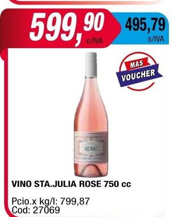 Maxiconsumo Vino Sta. Julia Rose 750cc oferta