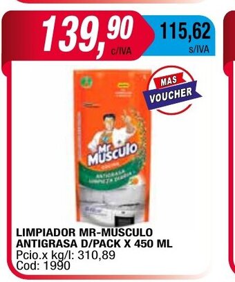 Maxiconsumo Limpiador Mr-Musculo Antigrasa D/Pack x 450ml oferta