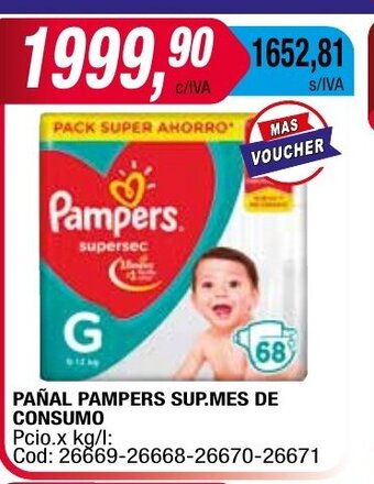 Maxiconsumo Pañal Pampers Sup. Mes de Consumo oferta