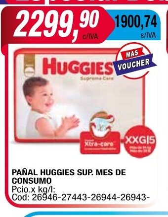 Maxiconsumo Pañal Huggies Sup. Mes de Consumo oferta