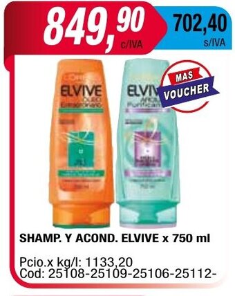 Maxiconsumo Shamp. Y Acond. Elvive x 750ml oferta