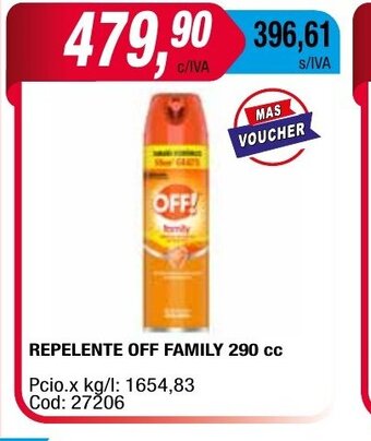Maxiconsumo Repelente Off Family 290cc oferta