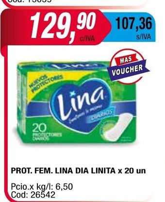 Maxiconsumo Prot. Fem. Lina Dia Linita x 20un oferta