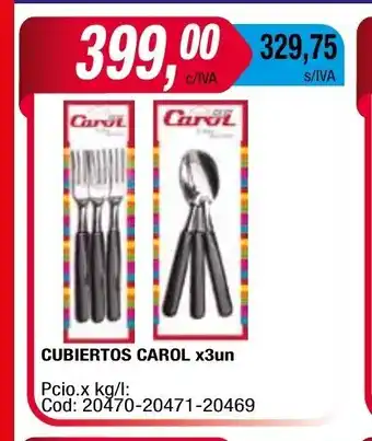 Maxiconsumo Cubiertos Carol x 3un oferta
