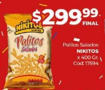 Diarco Palitos Salados Nikitos oferta