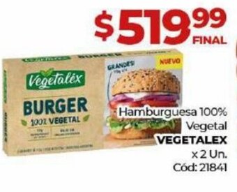 Diarco Hamburguesa 100% Vegetal Vegetalex oferta