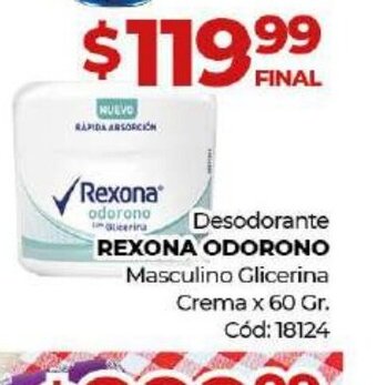 Diarco Desodorante Rexona Odorono oferta
