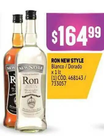 Makro Ron New Style Blanco/ Dorado x 1lt oferta