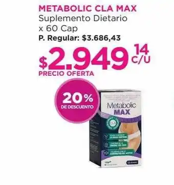 Punto de Salud Metabolic cla max suplemento dietario 20% de descuento oferta