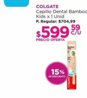 Punto de Salud Colgate cepillo dental bamboo kids 15% de descuento oferta