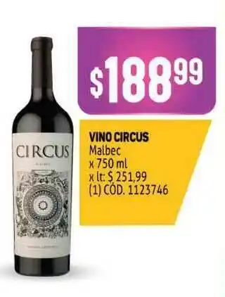 Makro Vino Circus Malbec x 750ml oferta
