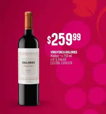 Makro Vino Finca Dolores Malbec x 750ml oferta