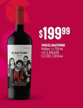 Makro Vino El Bautismo Malbec x 750ml oferta