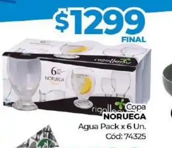 Diarco Copa Noruega Agua Pack x 6 un oferta