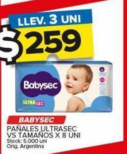 Carrefour Maxi Pañales babysec x 8un oferta