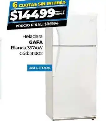 Diarco Heladera Gafa Blanca 357AW oferta