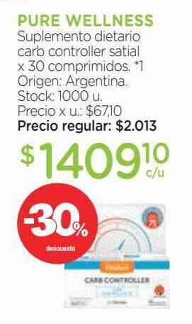 Farmacity Pure wellness suplemento dietario carb controller satial oferta