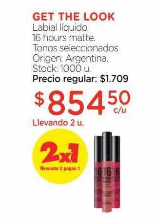 Farmacity Get the look labial líquido 16 hours matte oferta