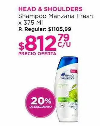 Punto de Salud Head & shoulders shampoo manzana fresh 20% de descuento oferta