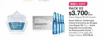 Avon Anew clinical antiarrugas crema correctora de arrugas line repair 3d + anew ampollas concentradas de restauración facial oferta