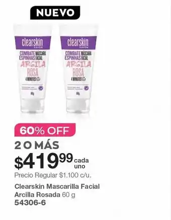 Avon Clearskin mascarilla facial arcilla rosada oferta