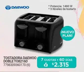 Tostadora daewoo doble to8216d