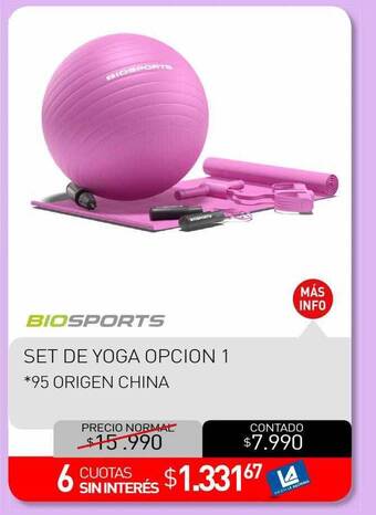 La Anonima Biosports set de yoga opcion 1 oferta