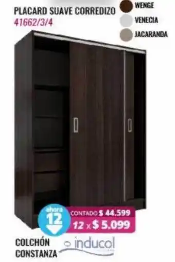 Placard suave corredizo inducol