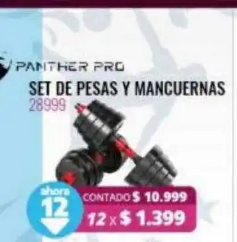Panther pro set de pesas y mancuernas