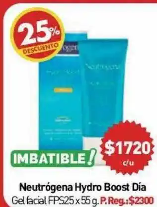Anika Shop Neutrógena hydro boost día gel facial fps25 25% descuento oferta