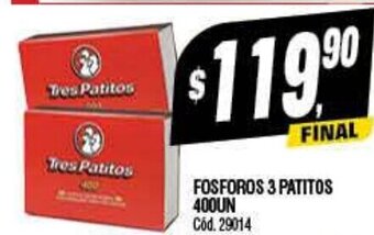 Supermercados Yaguar Fosforos 3 Patitos 400UN oferta