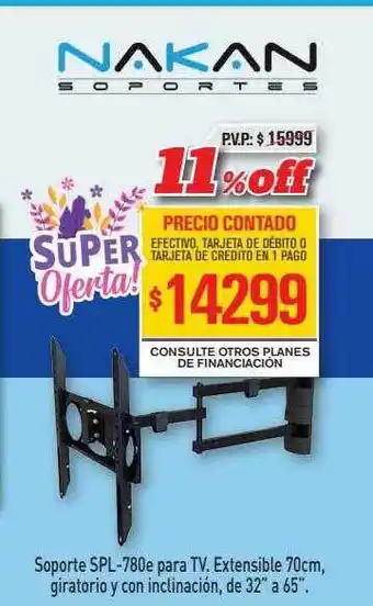 Red del Hogar Nakan soporte spl - 780e para tv. extensible 70cm oferta