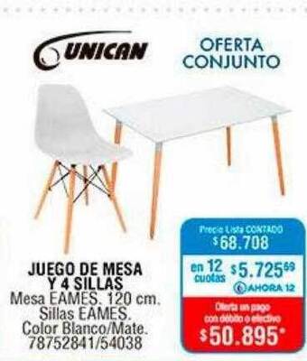 Perozzi Juego de mesa y 4 sillas unican oferta