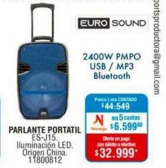 Perozzi Parlante portatil euro sound oferta