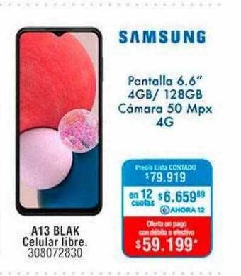 Perozzi Samsung a13 blak celular libre oferta