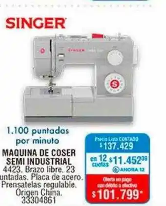 Maquina de coser semi industrial singer