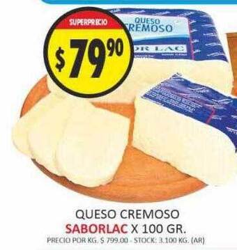 Supermercados Becerra Queso cremoso saborlac oferta