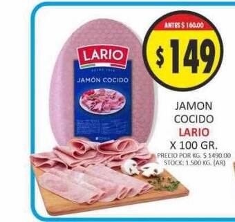 Supermercados Becerra Jamon cocido lario oferta