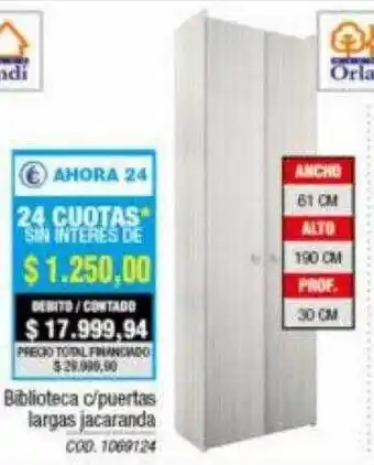 Biblioteca c puertas largas jacaranda orlandi