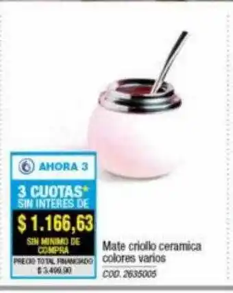 Rio Shop Deco Mate criollo ceramica colores varios oferta