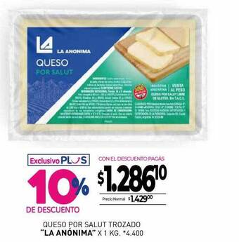 La Anonima Queso por salut trozado oferta