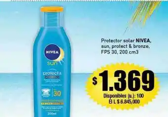 Cooperativa Obrera Protector solar nivea sun protect & bronze fps 30 oferta